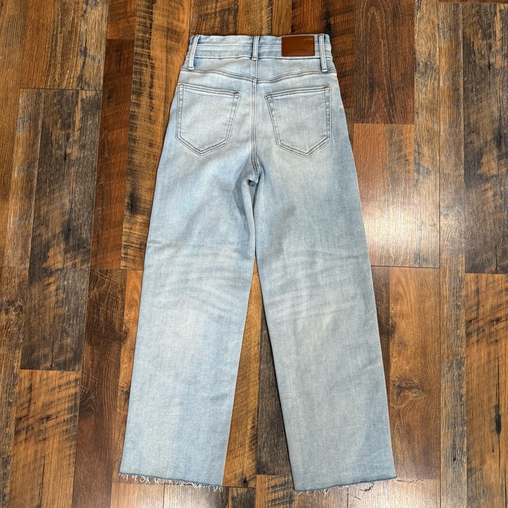 Hidden Jeans Light Wash High Rise Wide Leg Raw Hem Jeans 25 - Picture 9 of 10